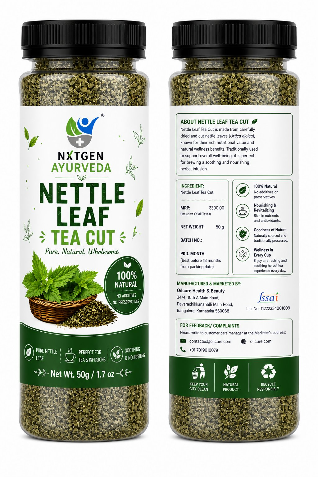 Nxtgen Ayurveda Nettle Leaf Tea Cut | Grocsy