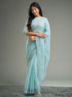 kasee Floral Embroidered Saree | Grocsy