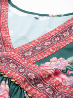 Ahalyaa Women's Traditional wear Ethnic Dress - Green | Grocsy