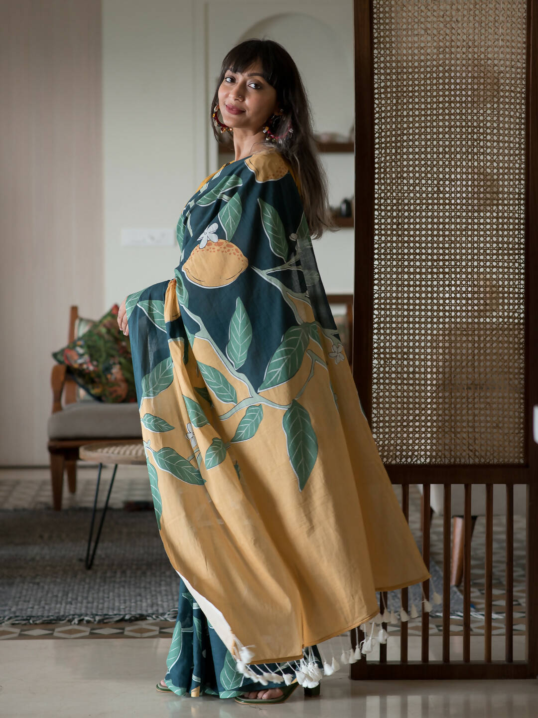 Suta Multi Color Floral Pure Cotton Saree | Grocsy