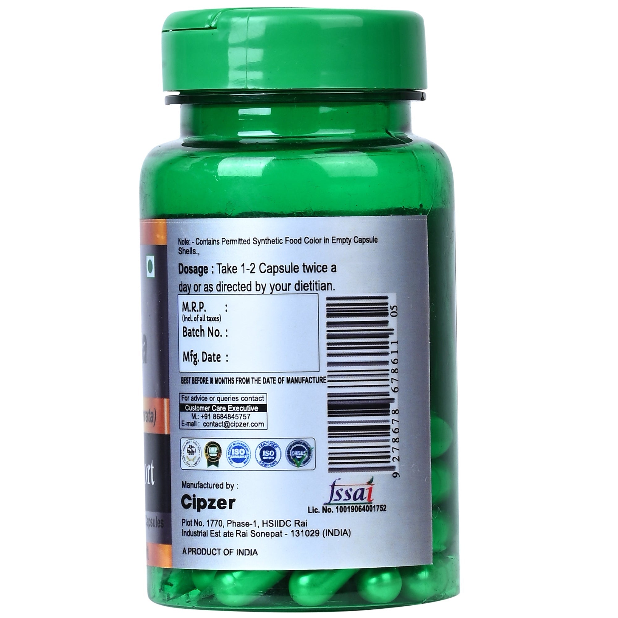 Cipzer Natural Vitamin C Capsules | Grocsy