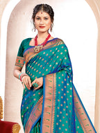 Shree Shyam Fashion Paithani Silk Sea Green Saree | Grocsy
