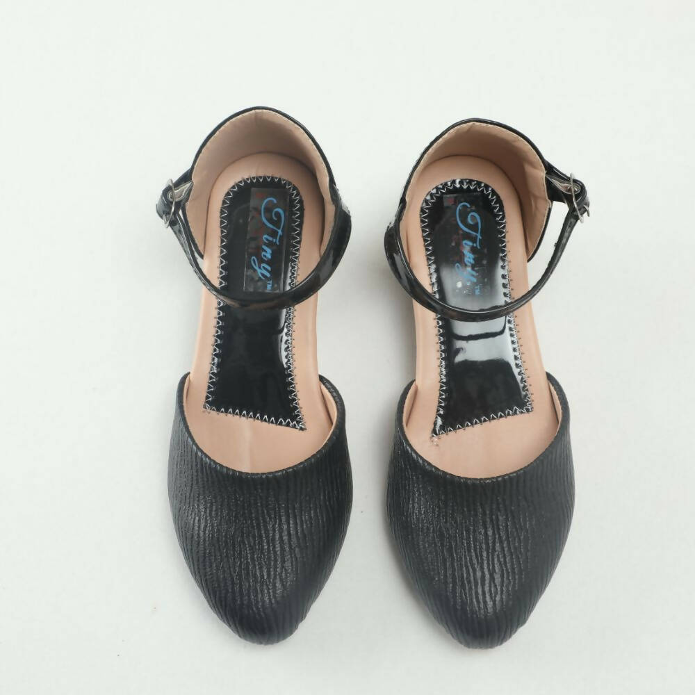 Tiny Bugs Girls Party Wear Ballerinas Heels - Black | Grocsy