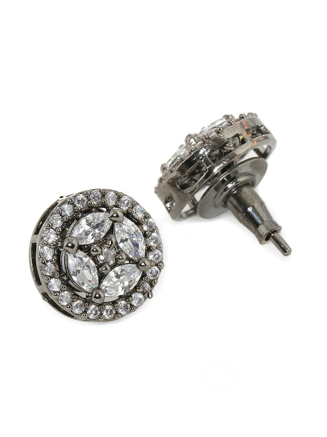 Dual Tone Diamond Studs- Ruby Raang | Grocsy