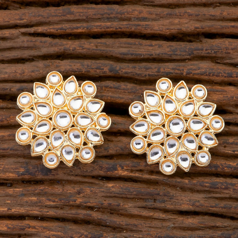 Joban Fashion Women Kundan Pearl Golden White Earrings | Grocsy