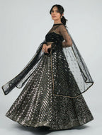 Jyoti Fashion Women's Silver Georgette Sequins with Zari Embroidered Designer Lehenga Choli Set | Grocsy