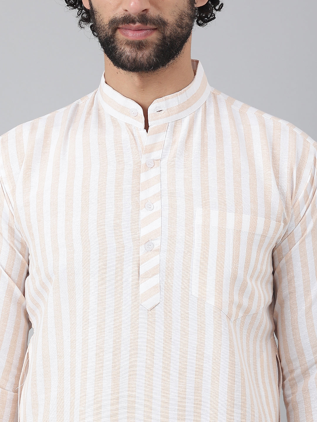 RIAG Beige Men's Ethnic Long Kurta And Pyjama Set | Grocsy
