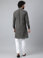 RIAG Black Men's Ethnic Long Kurta And Pyjama Set | Grocsy