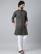 RIAG Black Men's Ethnic Long Kurta And Pyjama Set | Grocsy