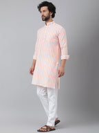 RIAG Orange Men's Ethnic Long Kurta And Pyjama Set | Grocsy