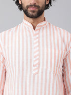 RIAG Orange Men's Ethnic Long Kurta And Pyjama Set | Grocsy
