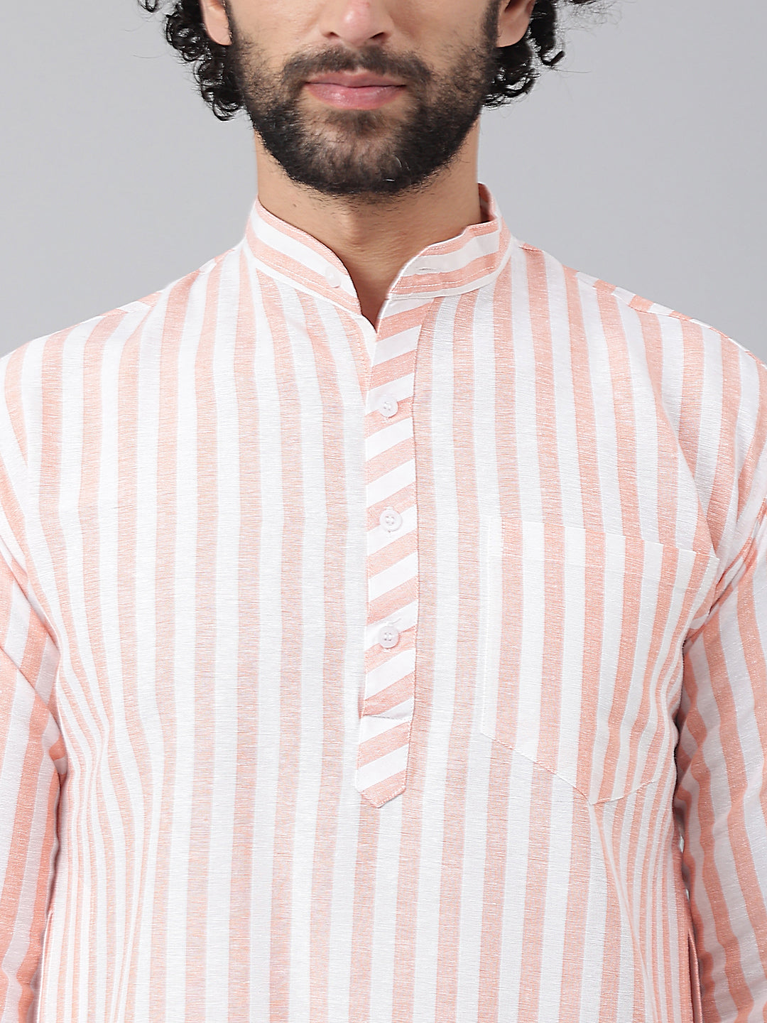 RIAG Orange Men's Ethnic Long Kurta And Pyjama Set | Grocsy