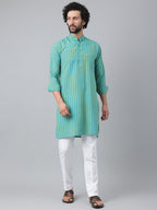RIAG Blue Men's Ethnic Long Kurta And Pyjama Set | Grocsy