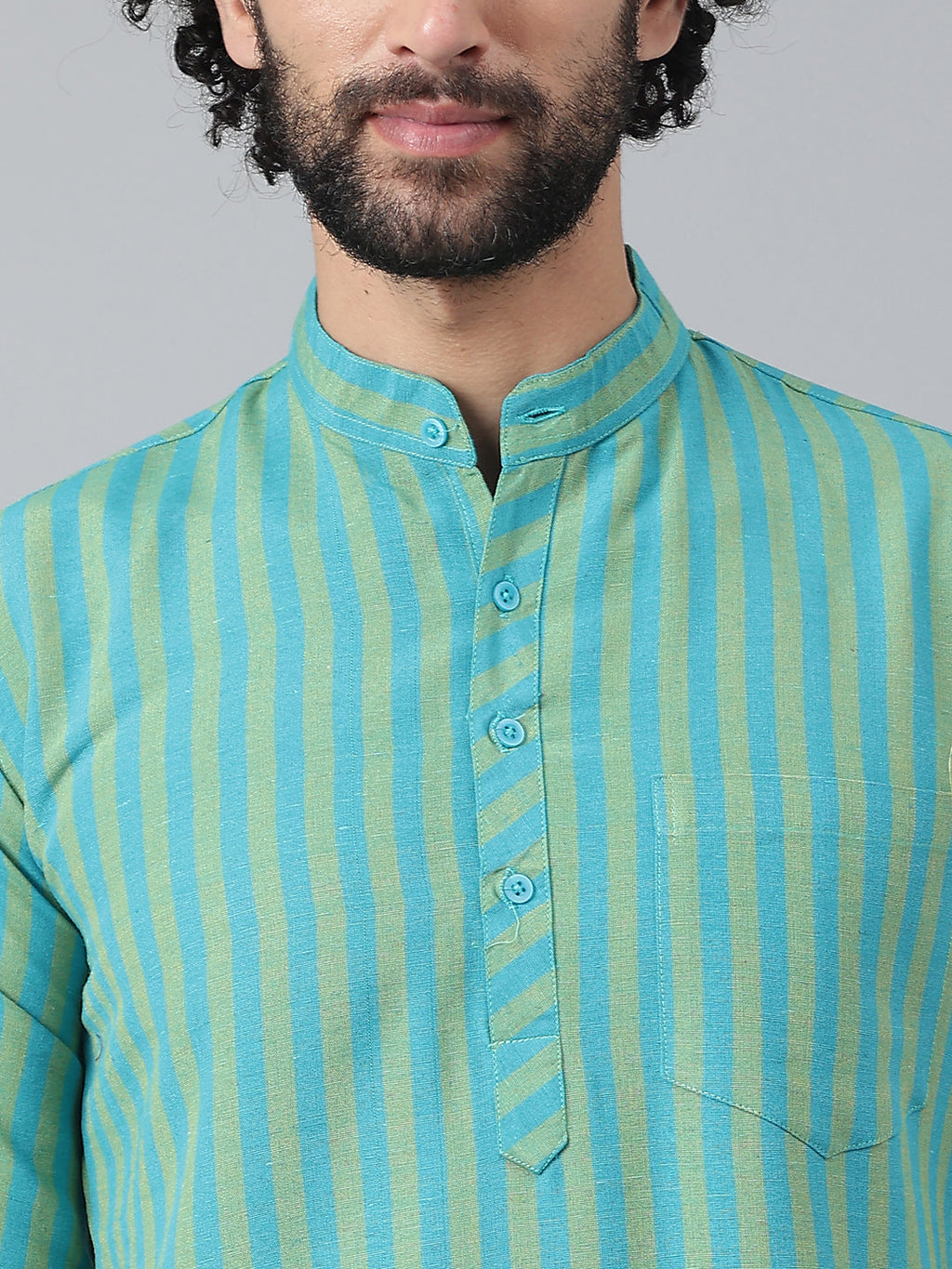 RIAG Blue Men's Ethnic Long Kurta And Pyjama Set | Grocsy