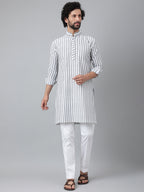 RIAG Grey Men's Ethnic Long Kurta And Pyjama Set | Grocsy