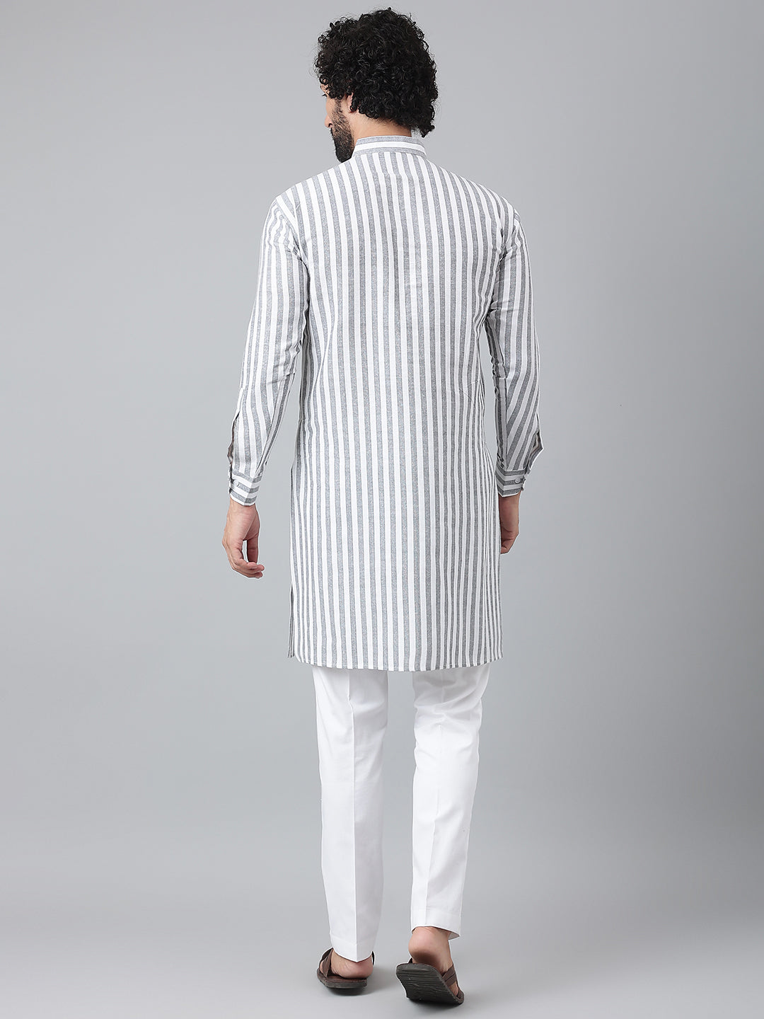 RIAG Grey Men's Ethnic Long Kurta And Pyjama Set | Grocsy