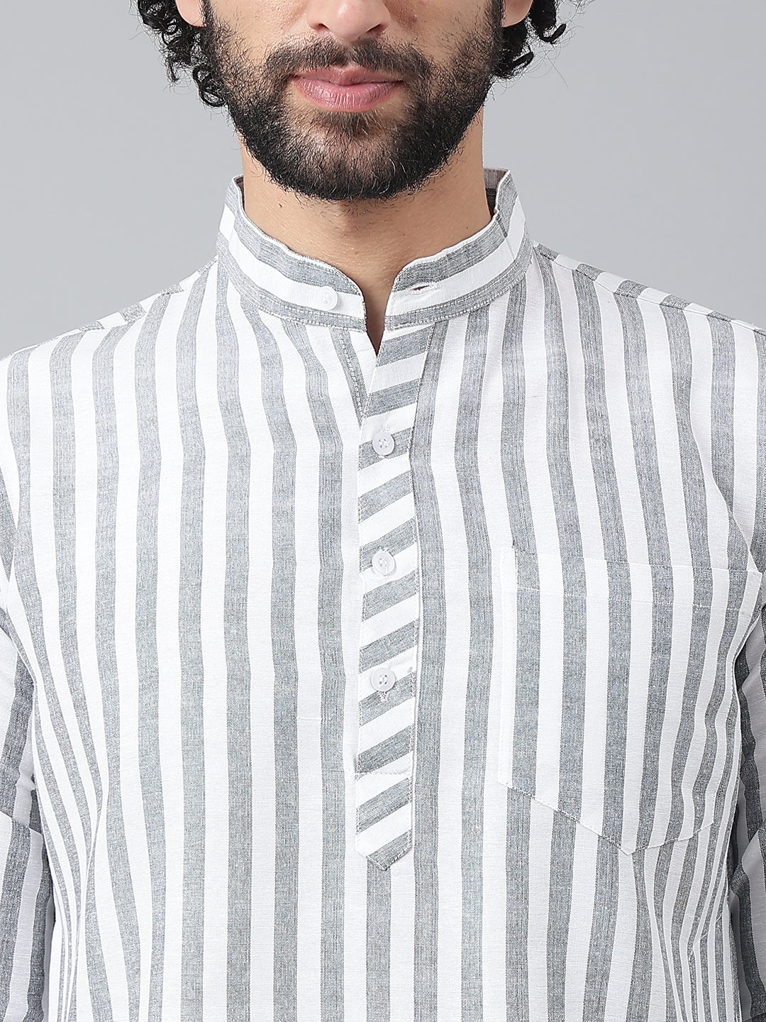 RIAG Grey Men's Ethnic Long Kurta And Pyjama Set | Grocsy