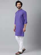 RIAG Navy Men's Ethnic Long Kurta And Pyjama Set | Grocsy