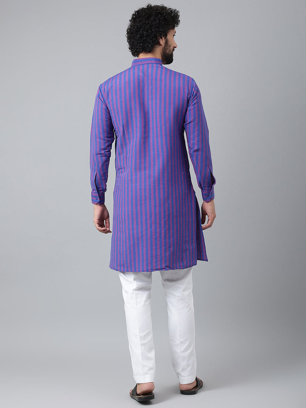RIAG Navy Men's Ethnic Long Kurta And Pyjama Set | Grocsy