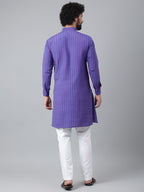 RIAG Navy Men's Ethnic Long Kurta And Pyjama Set | Grocsy