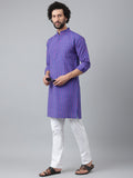 RIAG Navy Men's Ethnic Long Kurta And Pyjama Set | Grocsy