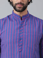 RIAG Navy Men's Ethnic Long Kurta And Pyjama Set | Grocsy