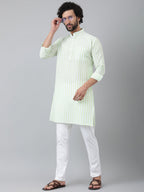 RIAG Green Men's Ethnic Long Kurta And Pyjama Set | Grocsy