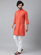 RIAG Red Men's Ethnic Long Kurta And Pyjama Set | Grocsy