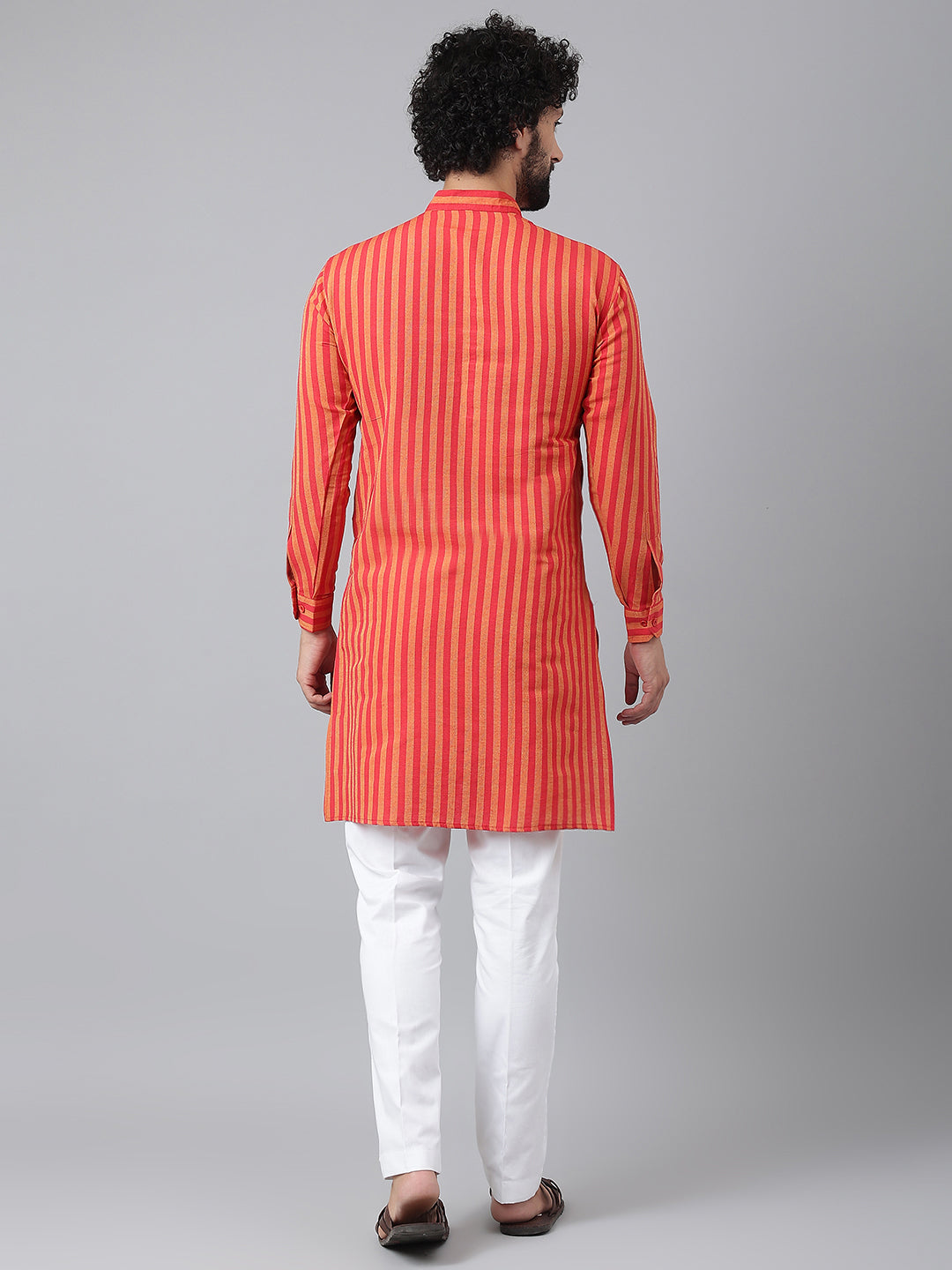 RIAG Red Men's Ethnic Long Kurta And Pyjama Set | Grocsy