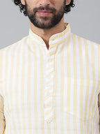 RIAG Beige Men's Ethnic Long Kurta And Pyjama Set | Grocsy