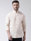 RIAG Beige Men's Chinese Collar Full Sleeves Shirt | Grocsy