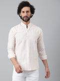 RIAG Beige Men's Chinese Collar Full Sleeves Shirt | Grocsy