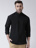 RIAG Black Men's Chinese Collar Full Sleeves Shirt | Grocsy