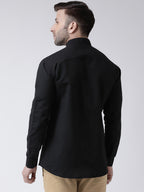 RIAG Black Men's Chinese Collar Full Sleeves Shirt | Grocsy