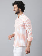 RIAG Orange Men's Chinese Collar Full Sleeves Shirt | Grocsy