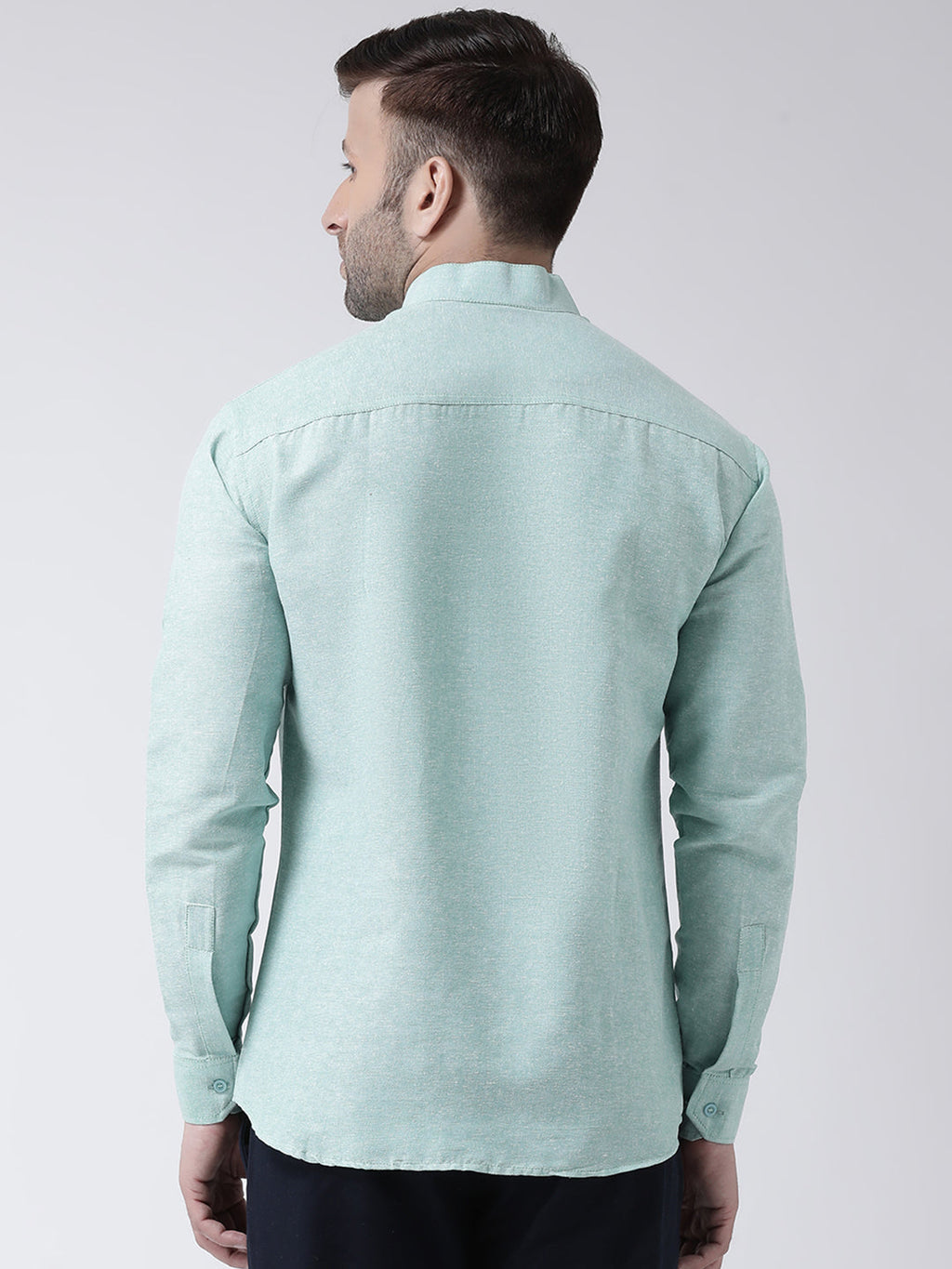 RIAG Green Men's Chinese Collar Full Sleeves Shirt | Grocsy