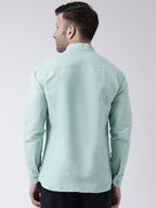 RIAG Green Men's Chinese Collar Full Sleeves Shirt | Grocsy