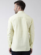 RIAG Yellow Men's Chinese Collar Full Sleeves Shirt | Grocsy