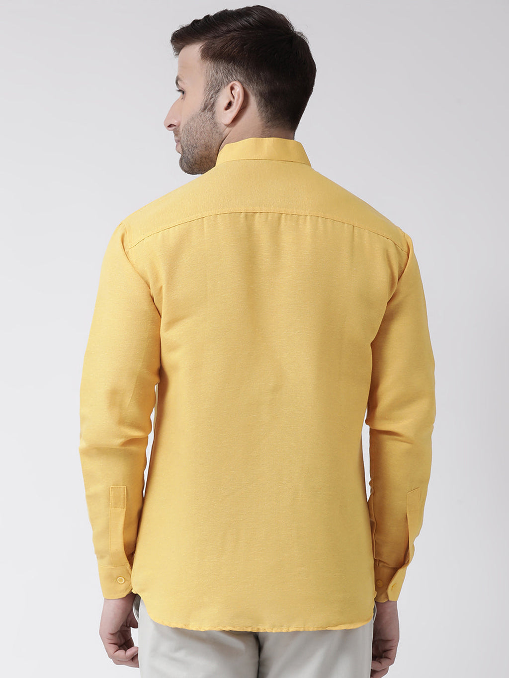 RIAG Mustard Men's Chinese Collar Full Sleeves Shirt | Grocsy