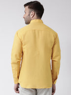 RIAG Mustard Men's Chinese Collar Full Sleeves Shirt | Grocsy