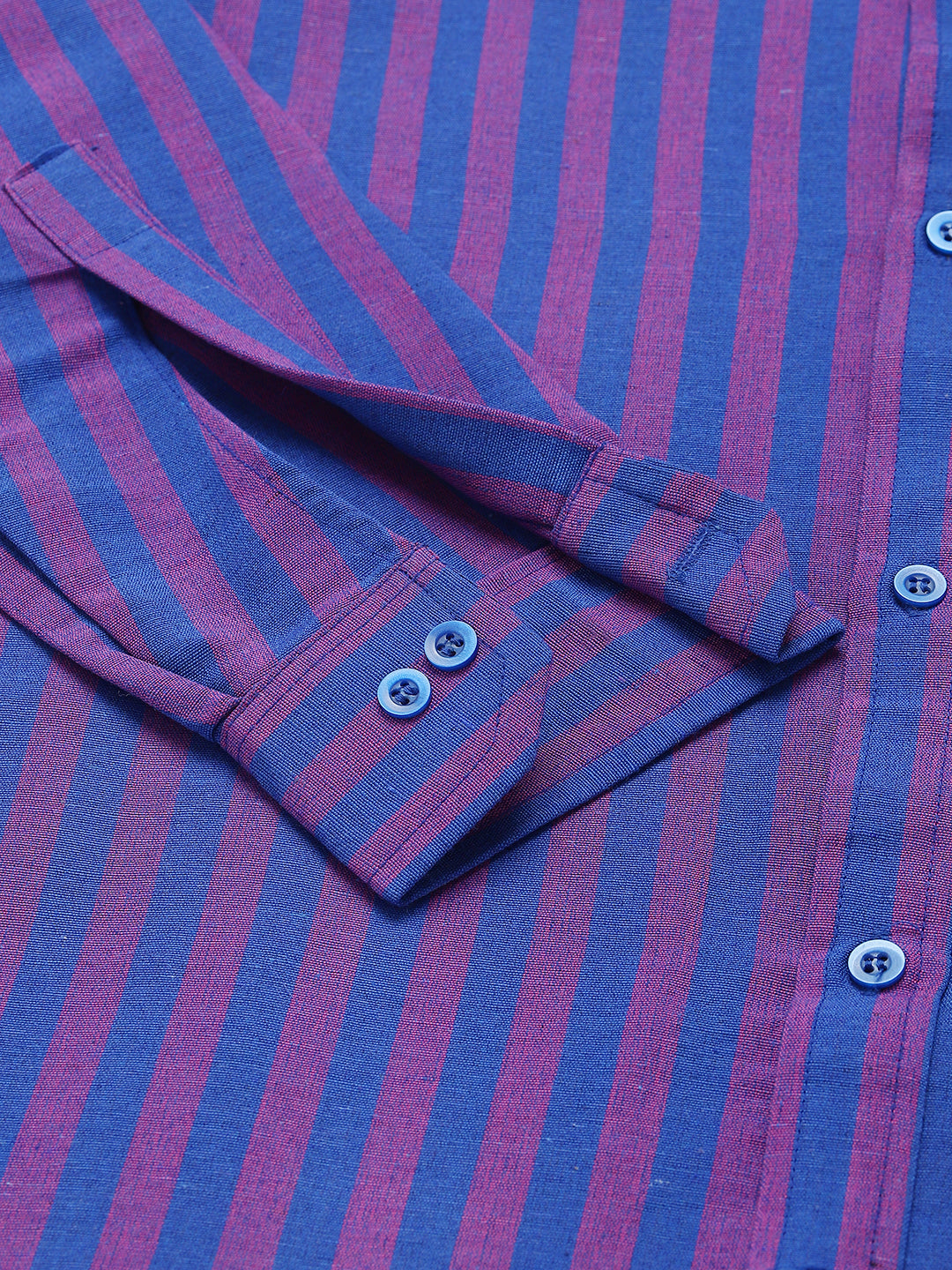 RIAG Blue Men's Chinese Collar Full Sleeves Shirt | Grocsy