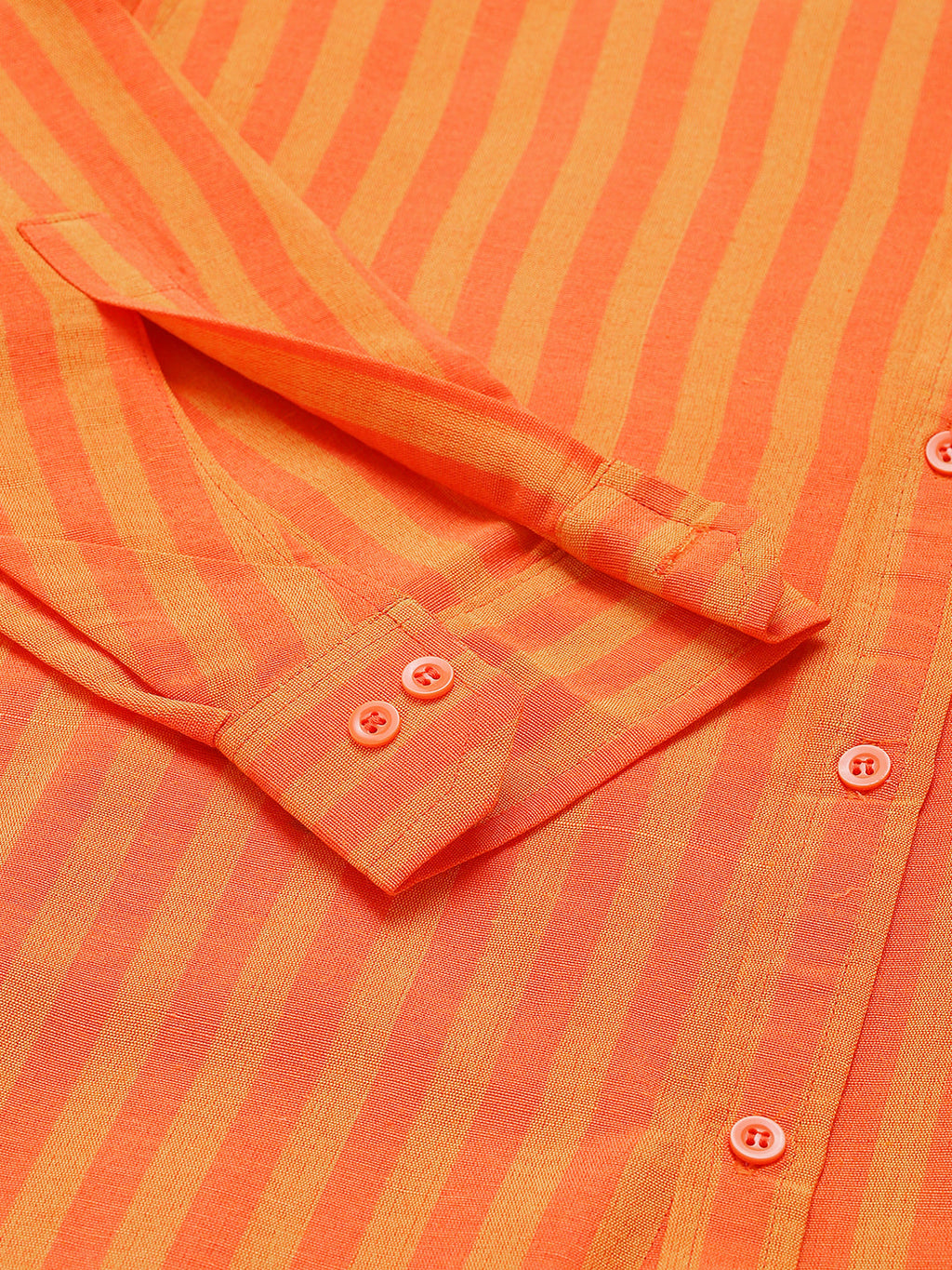 RIAG Orange Men's Chinese Collar Full Sleeves Shirt | Grocsy