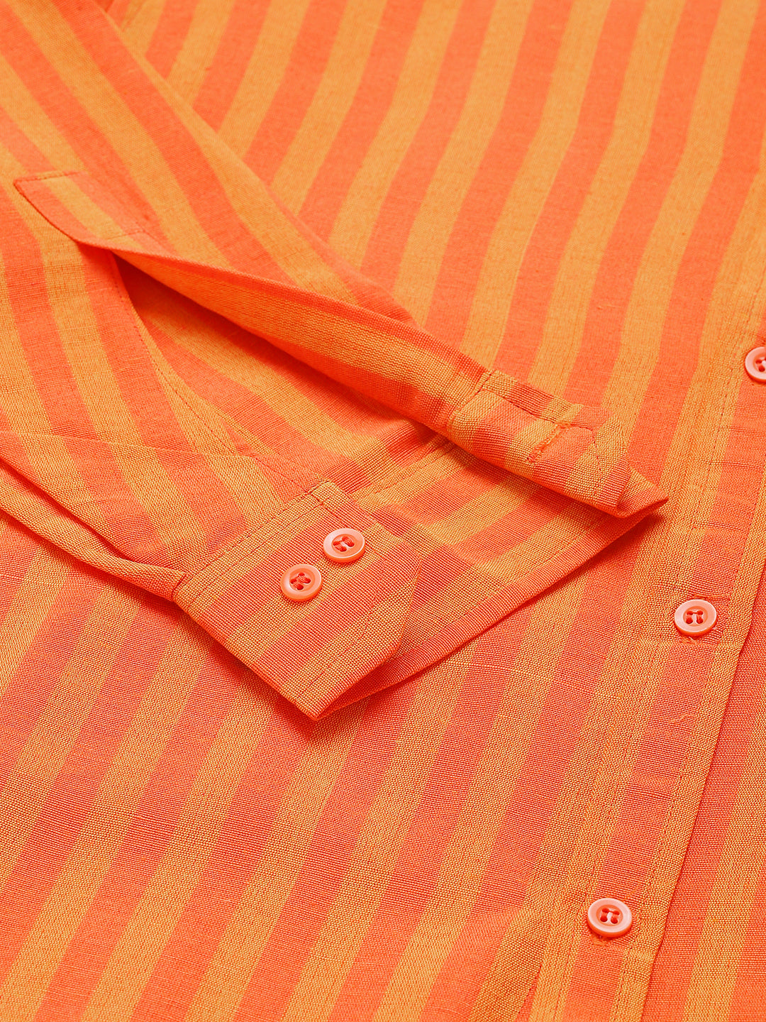 RIAG Orange Men's Chinese Collar Full Sleeves Shirt | Grocsy