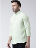 RIAG Green Men's Chinese Collar Full Sleeves Shirt | Grocsy