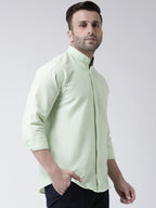 RIAG Green Men's Chinese Collar Full Sleeves Shirt | Grocsy
