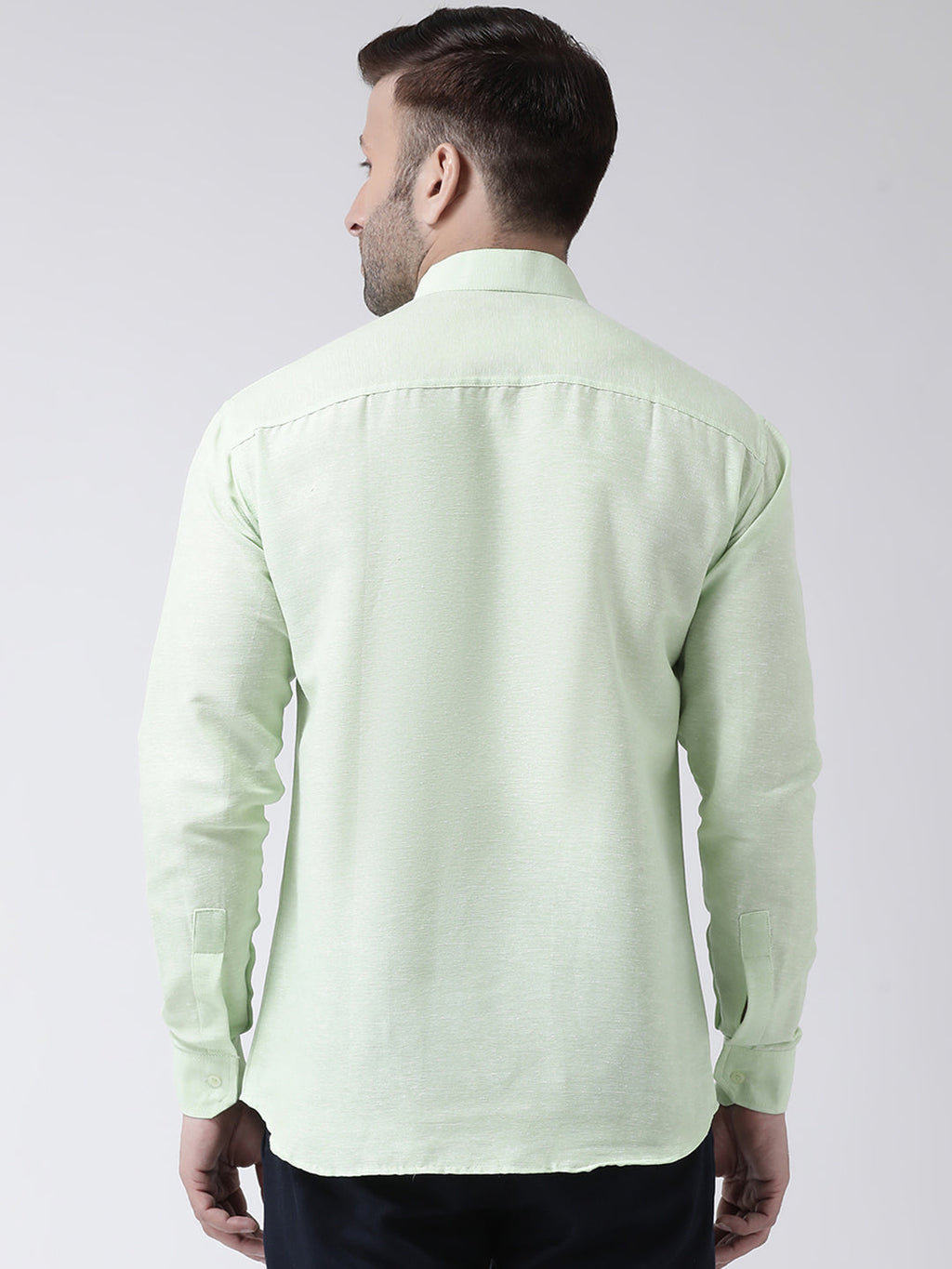 RIAG Green Men's Chinese Collar Full Sleeves Shirt | Grocsy