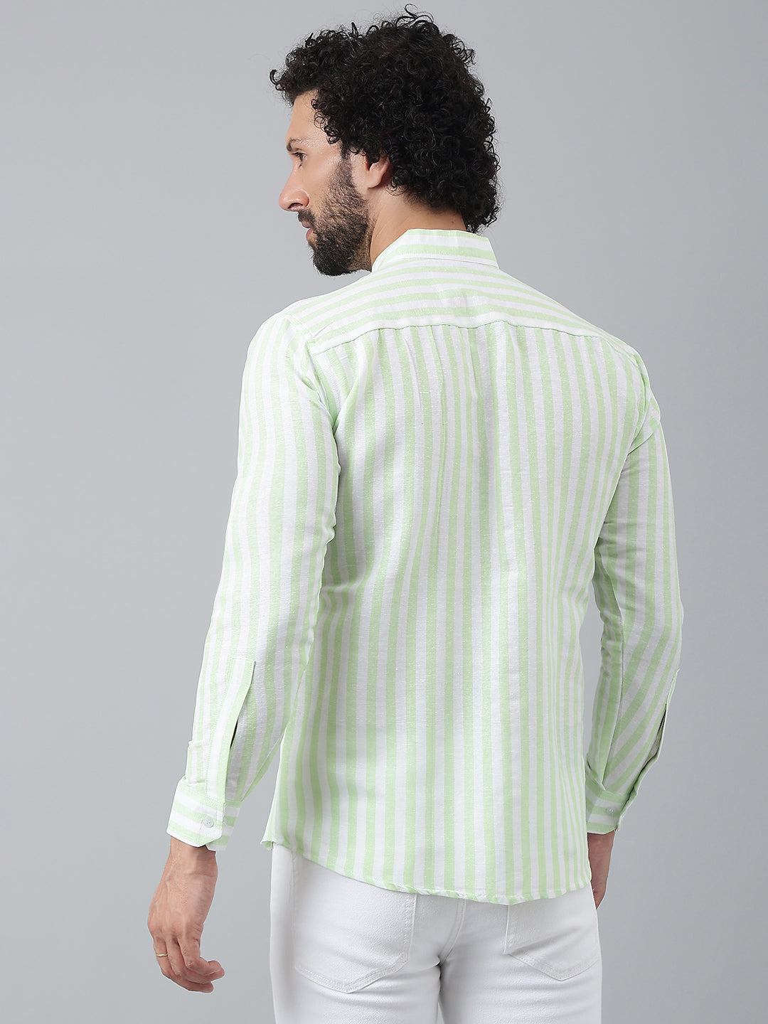 RIAG Green Men's Chinese Collar Full Sleeves Shirt | Grocsy