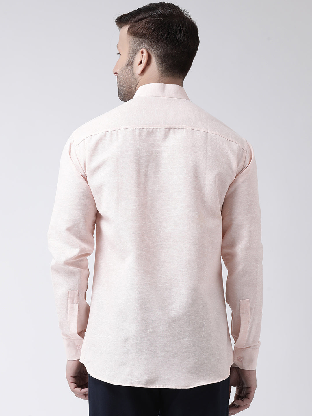 RIAG Peach Men's Chinese Collar Full Sleeves Shirt | Grocsy