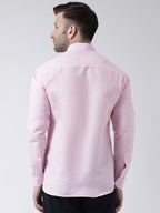 RIAG Pink Men's Chinese Collar Full Sleeves Shirt | Grocsy
