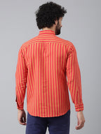 RIAG Red Men's Chinese Collar Full Sleeves Shirt | Grocsy